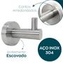 Imagem de Gancho Inox Suporte Para Toalha Lavabo Inox 304 Escovado Cabide Simples Porta Toalha de Mão e Rosto Toalheiro Acessorio Banheiro Pendurador Cabideiro