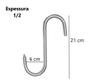 Imagem de Gancho S.7 Estanhado Para Carnes Açougue Kit 12 Unidades