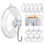 Imagem de Ganchos de Ventosa HangerSpace - 12 Unidades - 4,5cm PVC Transparente com Metal