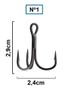Imagem de Garateia Lori Treble Hooks 4X Black Nº 1 - 6 Peças