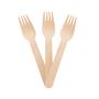 Imagem de Garfo De Madeira Descartável Embalado Individualmente Com 50 Unidades