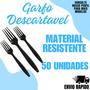 Imagem de Garfo Refeição Descartavel Marmitex Churrasco Almoço Preto
