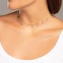 Imagem de Gargantilha  banhado ouro 3x 24k 18k e 22k feminino choker fio palito com bolas penduradas rommanel 532067