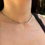 Imagem de Gargantilha Choker Elo Alongado 3mm Colar Prata Aço Inox