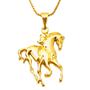 Imagem de Gargantilha Colar Feminino Folheado a Ouro 18 k Pingente Cavalo Country Rodeio