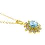 Imagem de Gargantilha Pingente Girassol Aquamarine Banhada Ouro Amarelo 18 k - 1060162