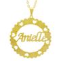 Imagem de Gargantilha Pingente Mandala Manuscrito Anielle Banho Ouro Amarelo 18 K - 1061288