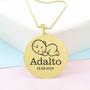 Imagem de Gargantilha Pingente Redondo Personalizado Nome Adalto Banhado Ouro 18K - 999005149