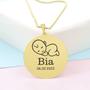 Imagem de Gargantilha Pingente Redondo Personalizado Nome Bia Banhado Ouro 18K - 999005249