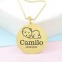 Imagem de Gargantilha Pingente Redondo Personalizado Nome Camilo Banhado Ouro 18K - 999005165