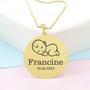 Imagem de Gargantilha Pingente Redondo Personalizado Nome Francine Banhado Ouro 18K - 999005324