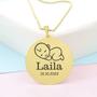 Imagem de Gargantilha Pingente Redondo Personalizado Nome Laila Banhado Ouro 18K - 999005404