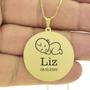 Imagem de Gargantilha Pingente Redondo Personalizado Nome Liz Banhado Ouro 18K - 999005411