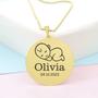 Imagem de Gargantilha Pingente Redondo Personalizado Nome Olivia Banhado Ouro 18K - 999005447