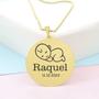 Imagem de Gargantilha Pingente Redondo Personalizado Nome Raquel Banhado Ouro 18K - 999005454