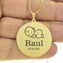 Imagem de Gargantilha Pingente Redondo Personalizado Nome Raul Banhado Ouro 18K - 999005111