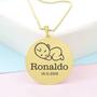 Imagem de Gargantilha Pingente Redondo Personalizado Nome Ronaldo Banhado Ouro 18K - 999005214