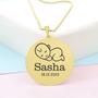 Imagem de Gargantilha Pingente Redondo Personalizado Nome Sasha Banhado Ouro 18K - 999005461