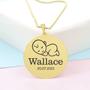 Imagem de Gargantilha Pingente Redondo Personalizado Nome Wallace Banhado Ouro 18K - 999005131