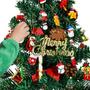 Imagem de Garma 36PCS Mini Resina Enfeites de Natal Tiny Christmas Tree Decorations Set vem com corda pequeno enfeite de Natal pendurado para decorações de árvore de Natal