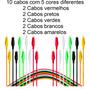 Imagem de Garra Jacaré Cabo Eletrônica Jogo 10 Fios Coloridos Arduino