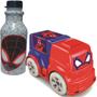 Imagem de Garrafa 500ml Homem Aranha e Brinquedo Infantil Carrinho 