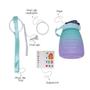 Imagem de Garrafa Água Suco 1,3 Litro Infantil Tie Dye Completa Canudo Adesivos + Alça