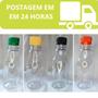 Imagem de Garrafa Coquinho 200ml Transparente Cristal com Tampa Colorida - Kit com 25 Unidades para Lembrancinhas e Muito Mais