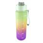 Imagem de Garrafa de Água 800ml Squeeze Sport com Alça Verde Amarelo Roxo