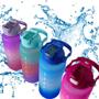 Imagem de Garrafa de agua galão squeeze 2L frase motivacional escrito Ingles fitness academia escola colorida ENVIO FEITO EM CORES