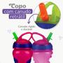 Imagem de Garrafa de Água Infantil 18m+ Nûby 450ml Copo Gator Menina Canudo Rígido Rosa