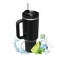 Imagem de Garrafa De Água Isolada De Aço Inoxidável 1200ML Copo Térmico De Café Para Carro Com Alça De Palha