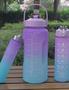 Imagem de Garrafa de agua Kit 3 garrafas motivacional fitness orgulho colorida hidratação 2l, 800ml, 300ml