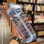 Imagem de Garrafa de Água Squeeze 2 litros Grande Galão transparente com canudo Academia treino