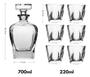 Imagem de Garrafa Decanter Vidro Whisky Licor 700Ml + 6 Copos Luxo