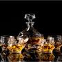 Imagem de Garrafa Decanter Whisky Licor Conhaque Bourbon Design Norwich Conjunto com 6 Copos