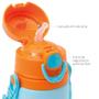 Imagem de Garrafa garrafinha de alumínio infantil bebe suco água canudo retrátil silicone animal fun