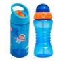 Imagem de Garrafa Infantil 400ml Astronauta + Garrafa Infantil 300m Marinho + Meu Leaozinho 25cm - Buba