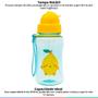 Imagem de Garrafa Infantil 400ml Com Canudo de Silicone Para Bebê 12+ Meses Frutti Limão Buba