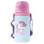 Imagem de Garrafa Infantil Alumínio Animal Fun Unicórnio 400 ml Canudo Buba