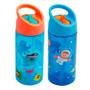 Imagem de Garrafa Infantil Canudo Retrátil 400ml Pirata + Garrafa Infantil Canudo Retrátil 400ml Astronauta  - Buba