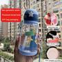 Imagem de Garrafa Infantil de Agua Com Canudo de Silicone anti Vazamento Alce com Desenhos e Alça