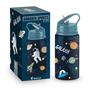 Imagem de Garrafa infantil escolar com canudo sports 350ml astronauta - Brasfoot Presentes