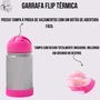 Imagem de Garrafa infantil flip térmica com alça de silicone 350 ml rosa