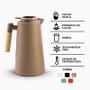 Imagem de Garrafa Jarra Térmica Café Chá Inox Termômetro Digital 1l Com Display Marrom Claro