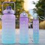 Imagem de Garrafa Kit 3 Garrafa Motivacional Academia Esportes 2l 900ml 300ml Viajem
