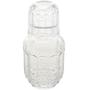 Imagem de Garrafa Lyor 500ml para Água Moringa de Vidro Faces com Copo Tampa 145ml para Bebidas