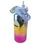 Imagem de Garrafa Motivacional Metalica Medidor Kit 3 Uni Treino Academia Casa Agua Suco Liquido Viagem Passeio 2 Litros 900Ml 300Ml