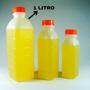 Imagem de Garrafa Plástica Descartável Leitosa com Tampa Lacre Laranja - 1 Litro 1L 1000ml - pct 10 Unidades