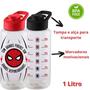 Imagem de Garrafa Squeeze de 1 Litro De Plastico Spiderman Motivacional Homem Aranha